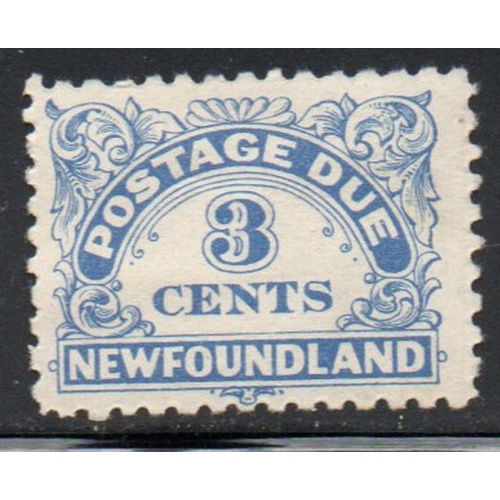 Newfoundland Sc J3 1939 3 c ultramarine postage due stamp stamp mint