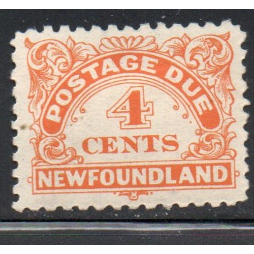Newfoundland Sc J4a 1939 4 c yellow orange postage due stamp stamp mint