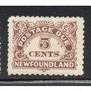 Newfoundland Sc J5 1939 5 c pale brown postage due stamp stamp mint