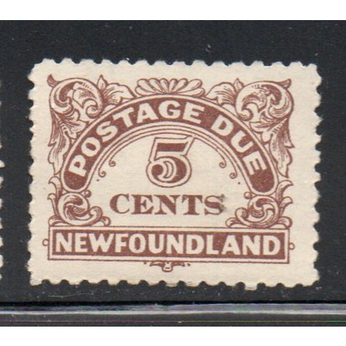 Newfoundland Sc J5 1939 5 c pale brown postage due stamp stamp mint