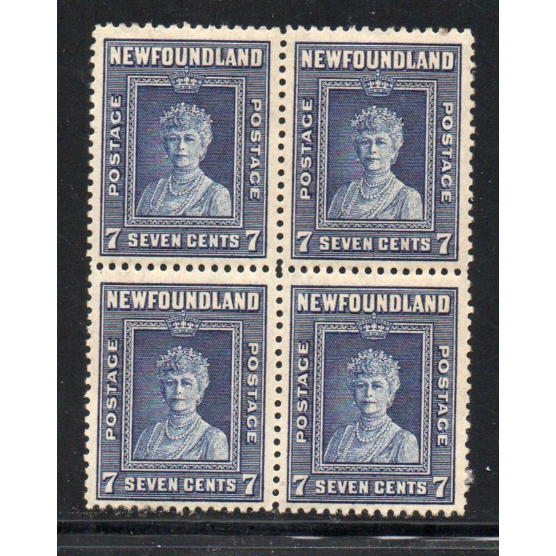 Newfoundland Sc 258 1941 7c Queen Mary  stamp block of 4 mint