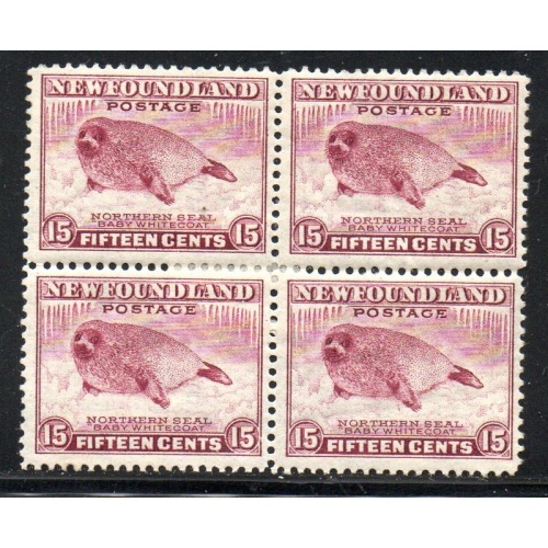 Newfoundland Sc 262 1941 15c Seal  stamp block of 4 mint