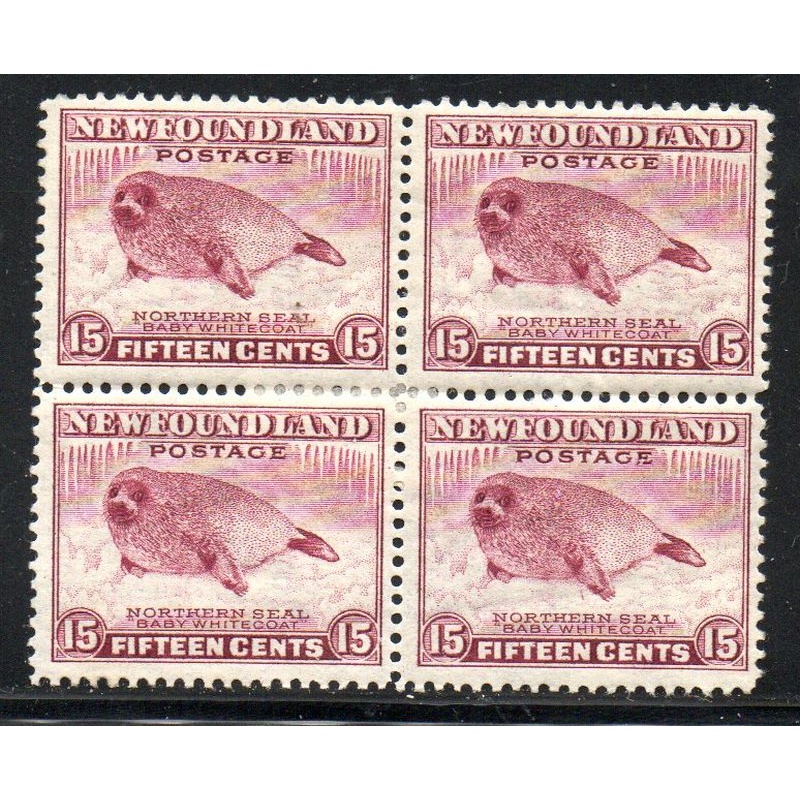 Newfoundland Sc 262 1941 15c Seal  stamp block of 4 mint
