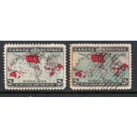 Canada Sc 85-86 1898 Map & Christmas stamp set used