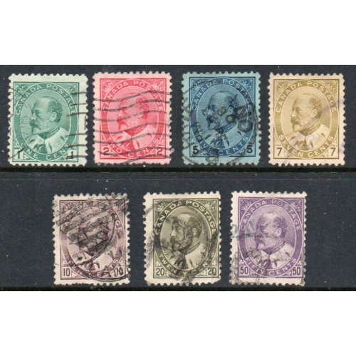 Canada Sc 89-95 1903-1908 Edward VII  stamp  set used