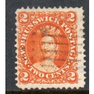 New Brunswick Sc 7 1860 2 c orange Victoria stamp used