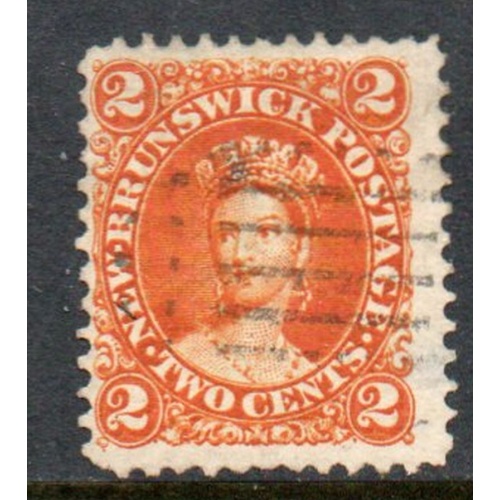 New Brunswick Sc 7 1860 2 c orange Victoria stamp used