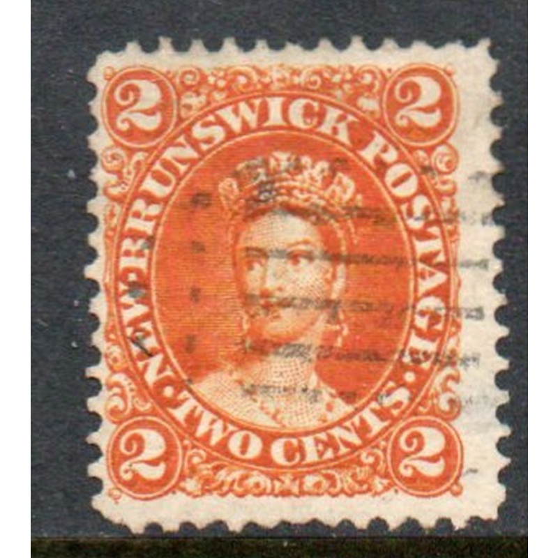 New Brunswick Sc 7 1860 2 c orange Victoria stamp used
