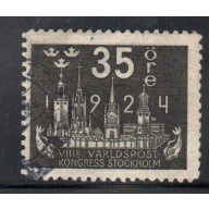 Sweden Sc 203 1924 35 ore black Stockholm, UPU Congress, stamp used