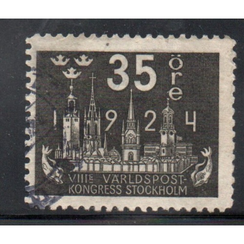 Sweden Sc 203 1924 35 ore black Stockholm, UPU Congress, stamp used