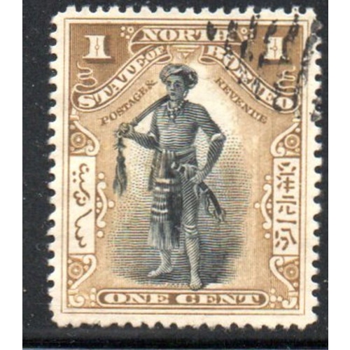 North Borneo Sc 79 1897 1 c Dyak Chief stamp used