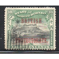 North Borneo Sc 113 1901 18c British Protectorate overprint  stamp used