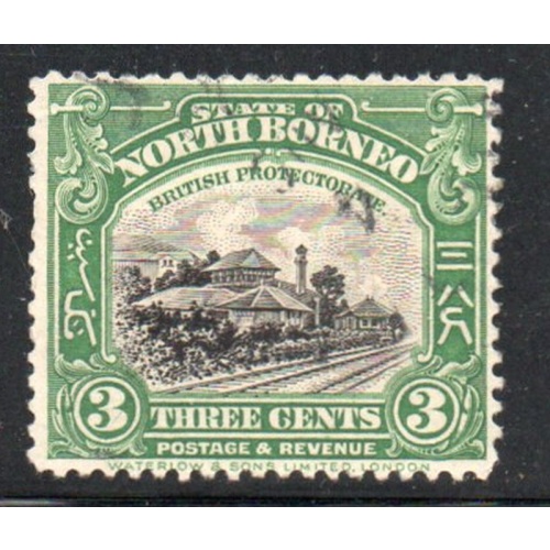 North Borneo Sc 169 1926 3 c Railway Station  stamp used