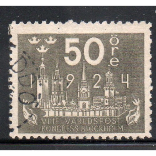 Sweden Sc 206 1924 50 ore gray  Stockholm, UPU Congress, stamp used