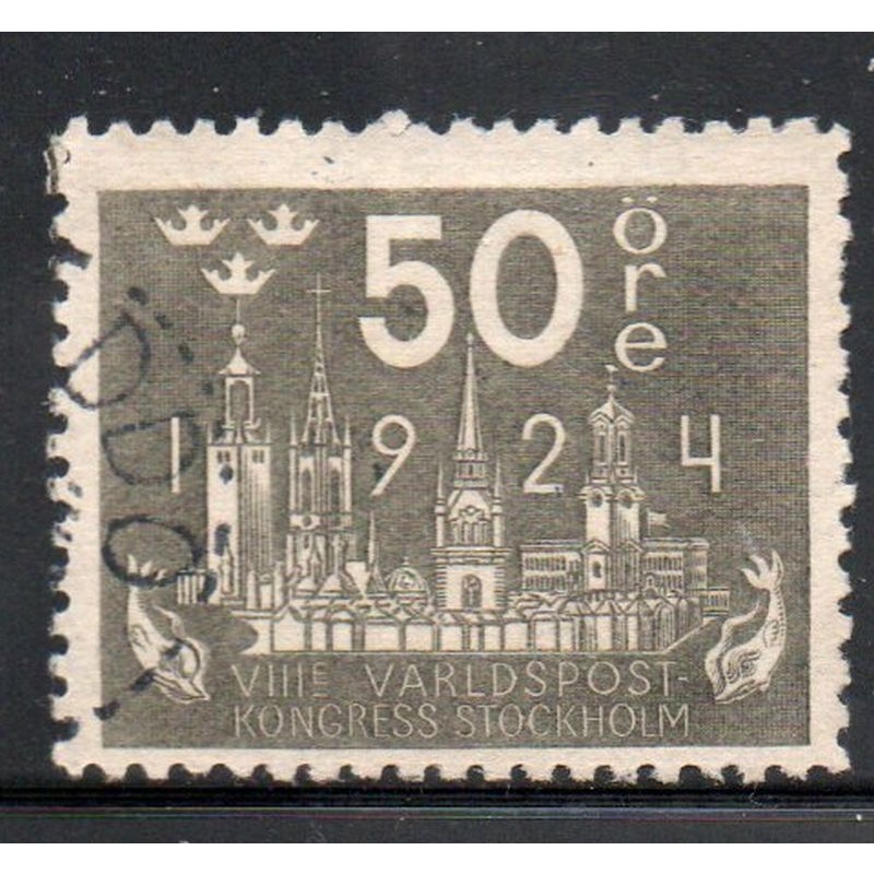 Sweden Sc 206 1924 50 ore gray  Stockholm, UPU Congress, stamp used