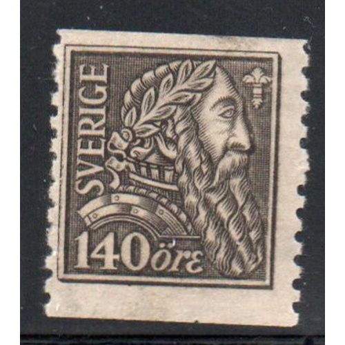 Sweden Sc 196 1921 140 ore gray black Gustavus Vasa stamp mint