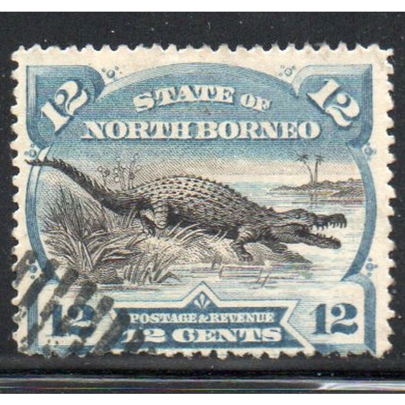 North Borneo Sc 65 1884 12c Crocodile stamp used
