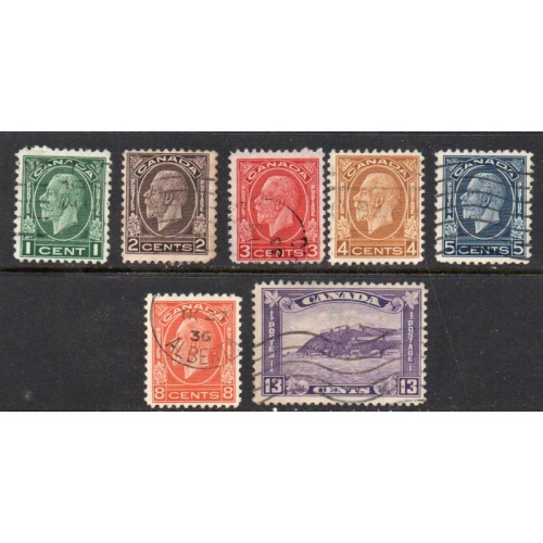 Canada Sc 195-201 1932 G V Medallion issue stamp set used