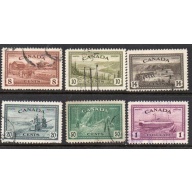 Canada Sc 268-273 1946 Peace stamp set used