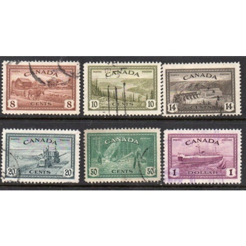 Canada Sc 268-273 1946 Peace stamp set used