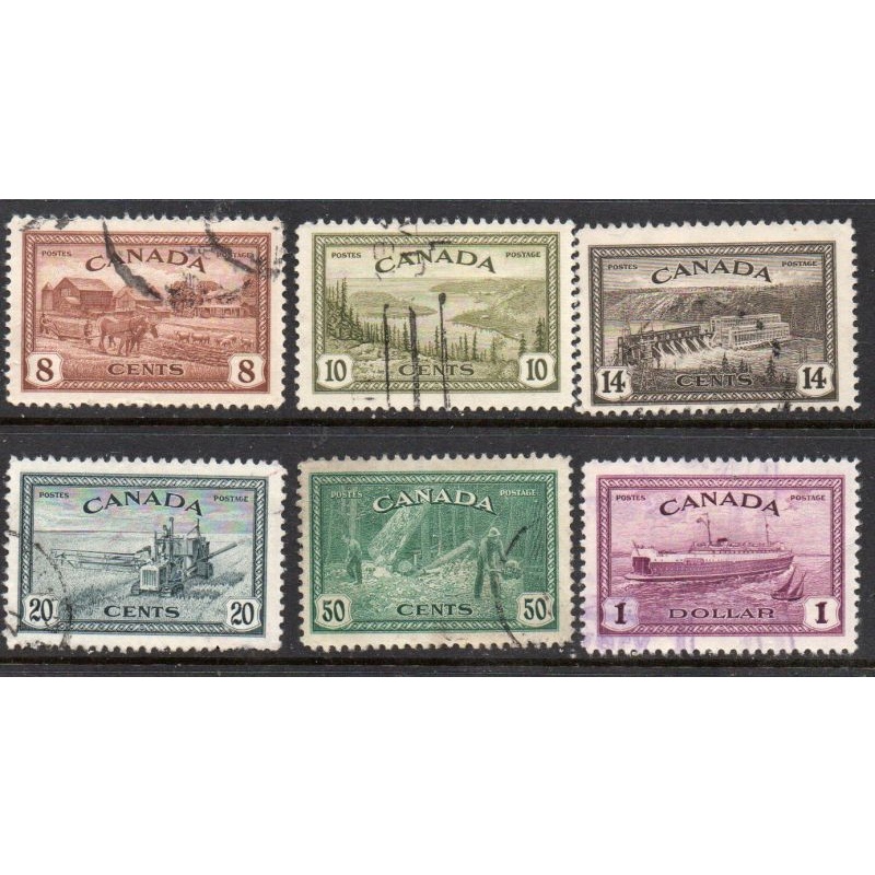 Canada Sc 268-273 1946 Peace stamp set used