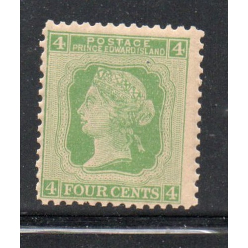 Prince Edward Island Sc 14 1872  3c green Victoria stamp mint NH