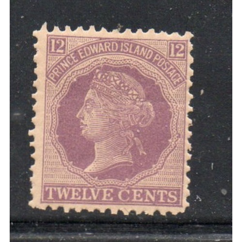 Prince Edward Island Sc 16 1872  12c violet Victoria stamp mint NH