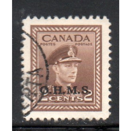Canada Sc O2 1949 2 c G VI OHMS overprint Official stamp used