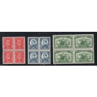 Canada Sc 192-194 1932 Economic Conference stamp set blocks of 4 mint NH