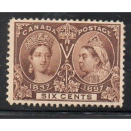 Canada Sc 55 1897 6c brown Victoria Jubilee stamp mint