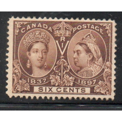 Canada Sc 55 1897 6c brown Victoria Jubilee stamp mint