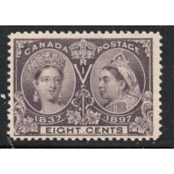 Canada Sc 56 1897 8c dark violet Victoria Jubilee stamp mint