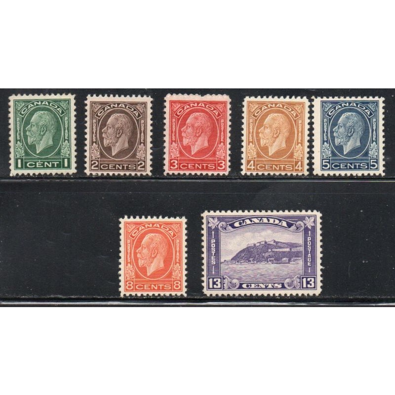 Canada Sc 195-201 1932 G V Medallion issue stamp set mint