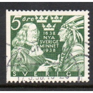 Sweden Sc 273a 1938 5 ore Prinz & Indian stamp perf on 3 sides used