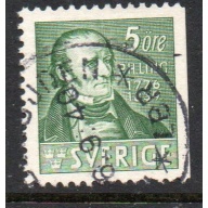 Sweden Sc 293a 1939 5 ore Ling stamp perf on 3 sides used