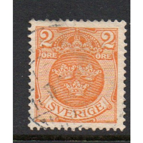 Sweden Sc 68 1910 2 ore orange Arms stamp used