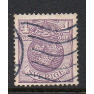 Sweden Sc 69 1910 4 ore violet Arms stamp used