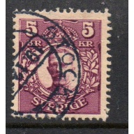 Sweden Sc 73 1914 5 Kr claret Gustaf V stamp used