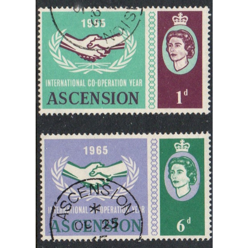 Ascension Sc 94-95 1965 International Cooperation Year  stamp set used