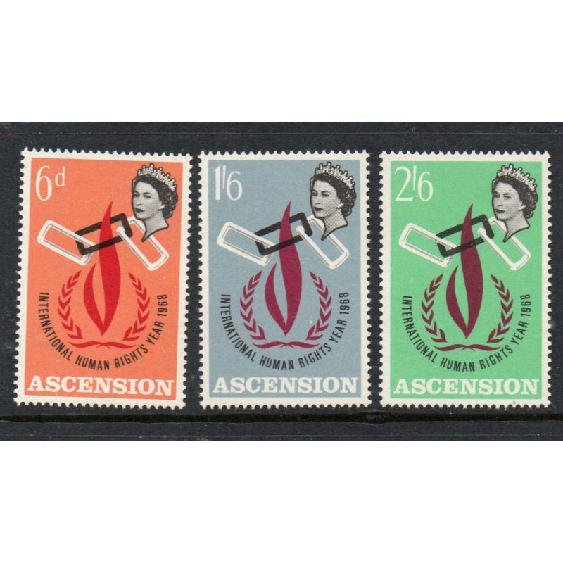 Ascension Sc 115-117 1968 Human Rights Year stamp set mint NH