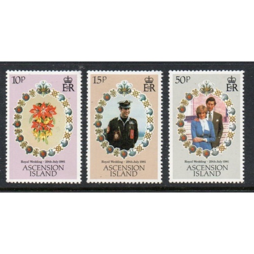 Ascension Sc 294-296 1991 Royal Wedding Charles & Diana stamp set mint NH