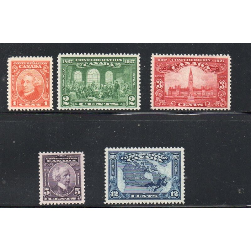 Canada Sc 141-145 1927 60th Anniversary Confederation stamp set mint NH
