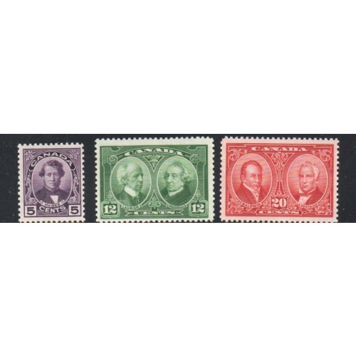 Canada Sc 146-148 1927 Historical People stamp set mint NH