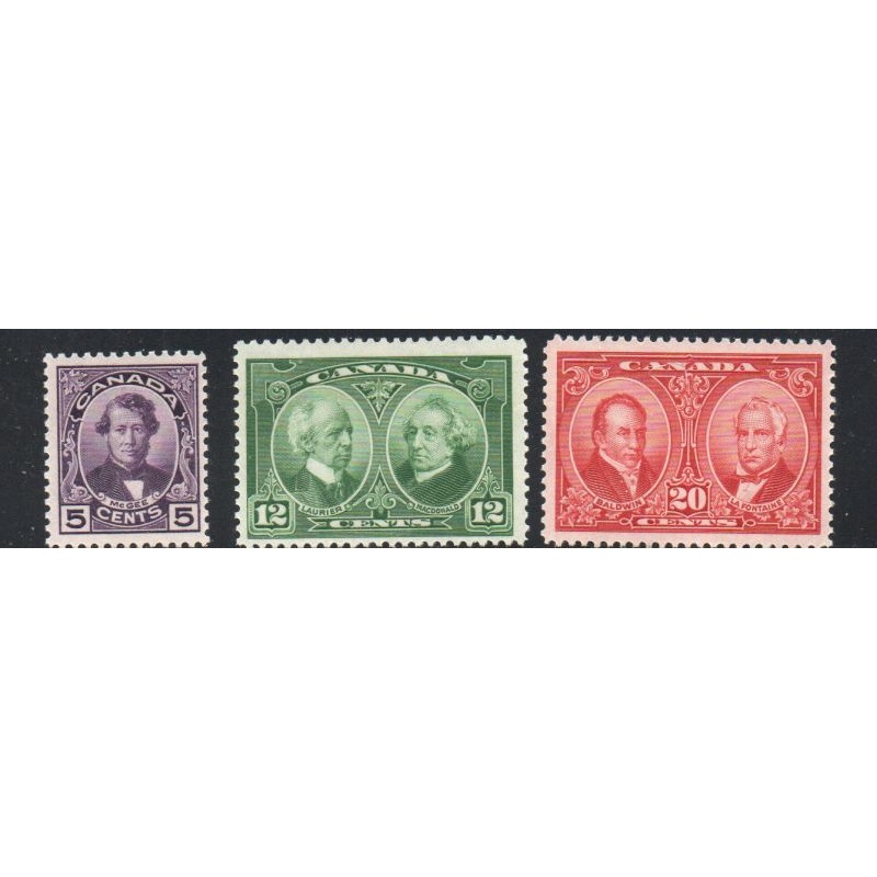 Canada Sc 146-148 1927 Historical People stamp set mint NH