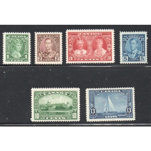 Canada Sc 211-216 1935 Silver Jubilee George V stamp set mint NH