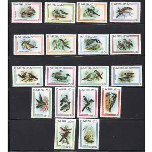 Barbuda Sc 431-448 1980 Birds long stamp set mint NH