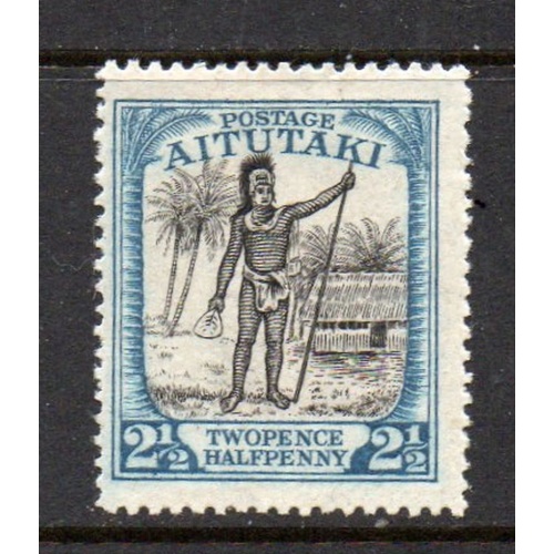 Aitutaki Sc 36 1927 2 1/2d Rarotongan Chief stamp mint