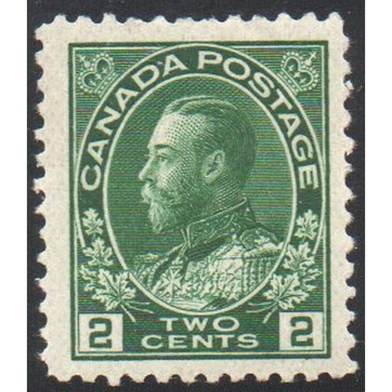 Canada Sc 107 1922 2c yellow green  George V Admiral stamp mint