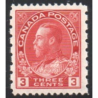 Canada Sc 184 1931 3 c George V Admiral issue stamp perf 12 x 8 mint