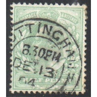 Great Britain Sc 127 1902 1d gray green Edward VII stamp used